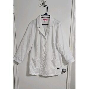 Betsey Johnson Lab Coat Women's 2X White Pockets Costume Doctor Nurse Healthcare